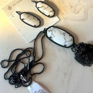 Kendra Scott gunmetal and Howlite set